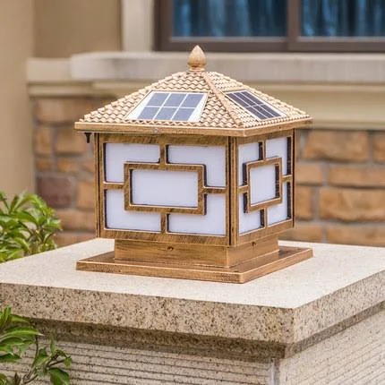 Đèn trụ cổng có mái 25*25